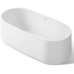 Ceric 60” x 30” Soaking Bathtub with Center Drain in White