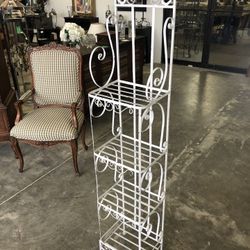 White metal bathroom caddy