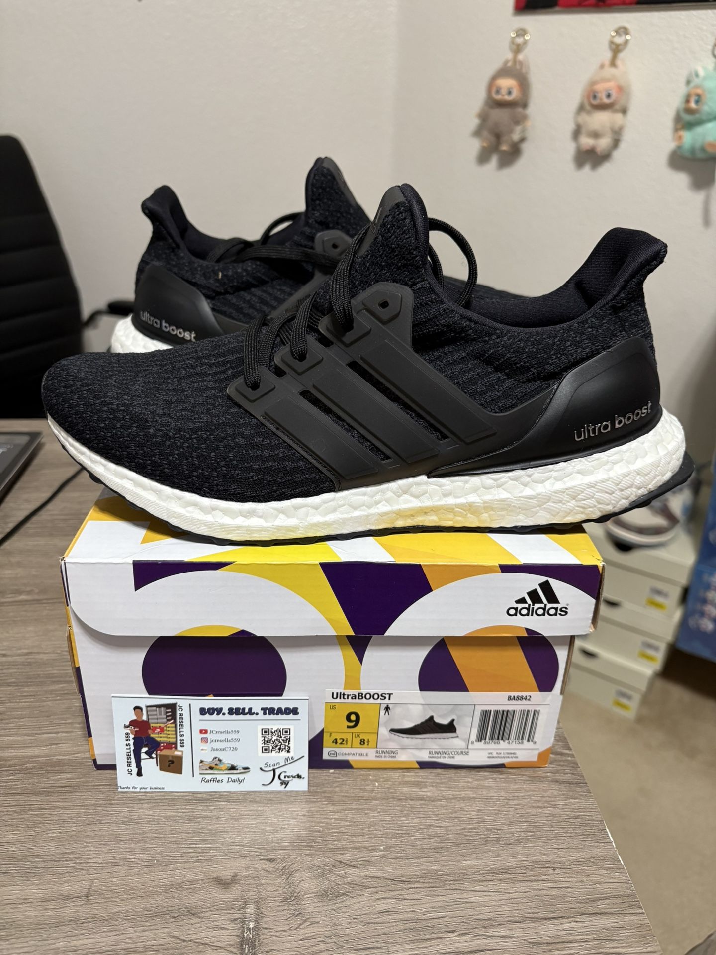 Size 9 - adidas Ultra Boost 3.0 Core Black BA8842