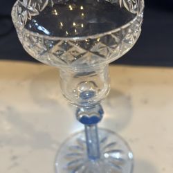 Webb Glassworks Blue Tinged Clear Crystal Candle Sticks