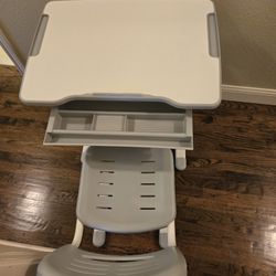 VIVO Gray Height Adjustable Childrens Desk and Chair Set