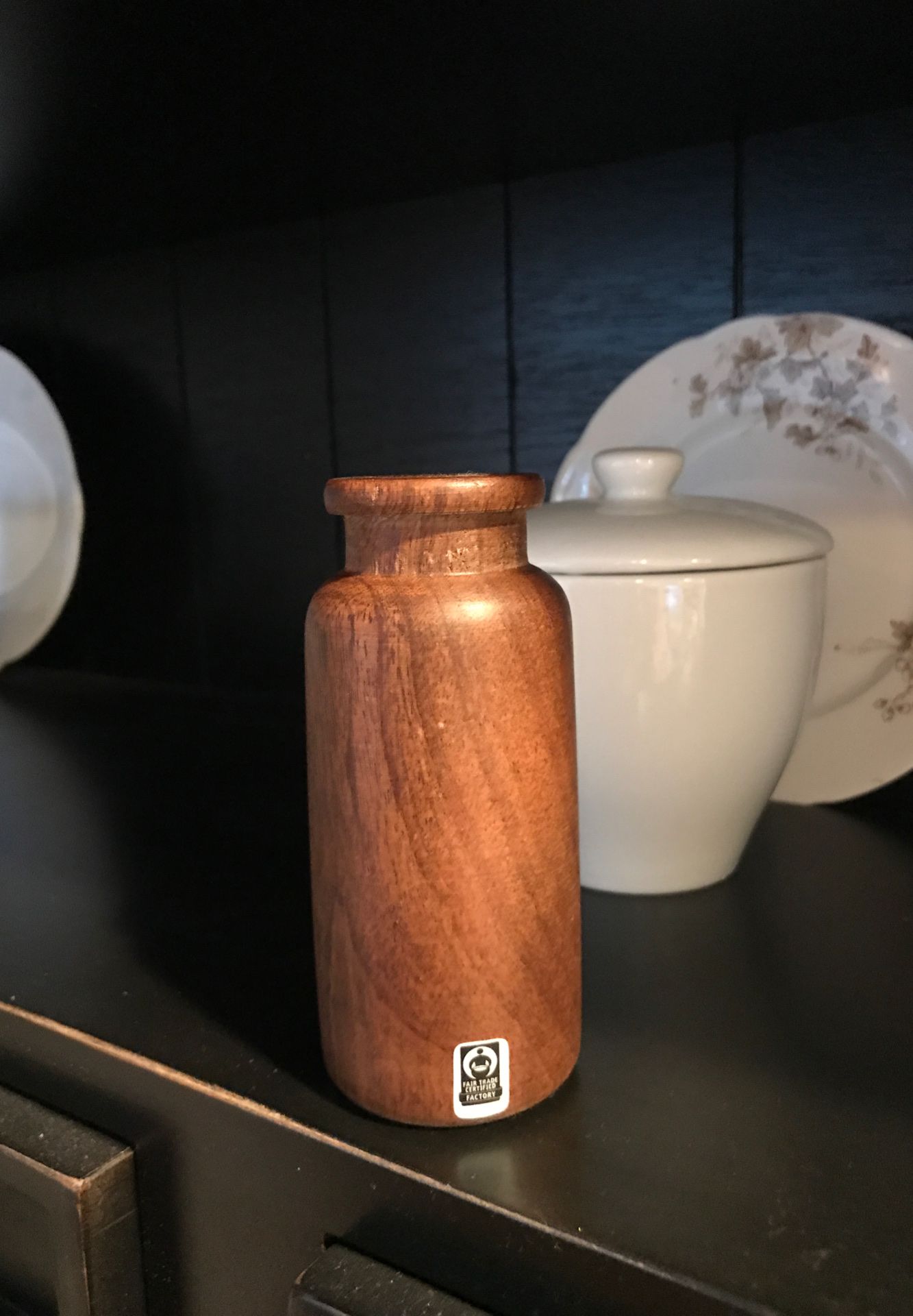 Wood hearth and hand vase