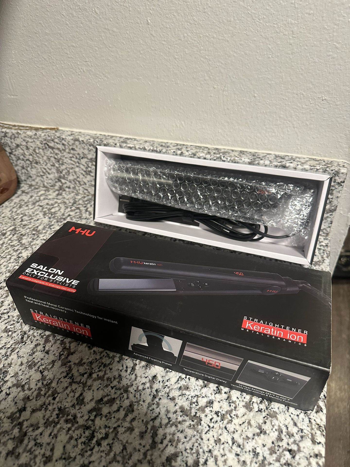 MHU Salon Exclusive Keratin Ion Straightener - Professional Flat Iron