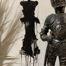 Wooden Knight Statues Decore 