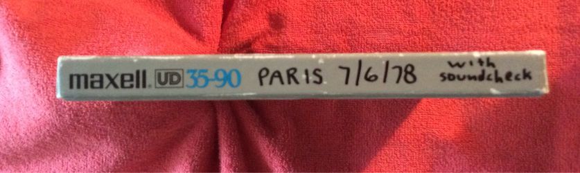 REEL TO REEL RARE TAPE BOB DYLAN WORLD TOUR PARIS JULY 6 1978 W/ SOUND CHECK