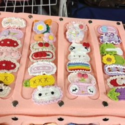 Wool hair clips, 2 for $5