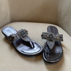 Marc Fisher Charcoal Black Sandals Size 6.5 