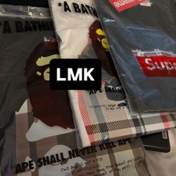 SUPREME AND BAPE t’s‼️