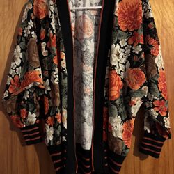Floral Patterned open sweater