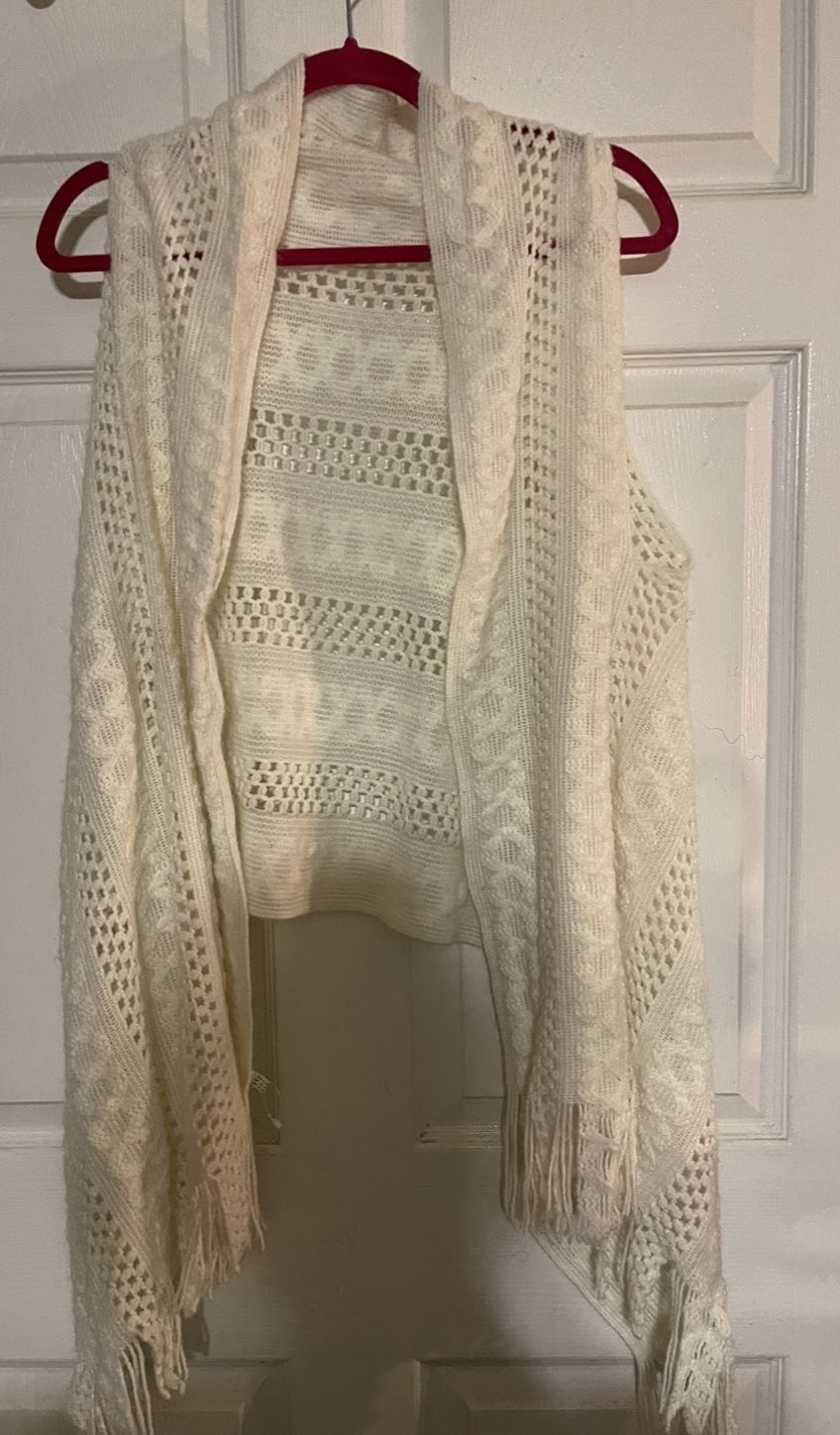 Boho Sweater Shawl Vest One size so sweet and smoke free