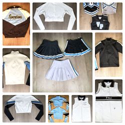 cheerleading uniform vintage lot Bundle Villa Park High School Cheer Lead Skirt Jacket Sweater Polo