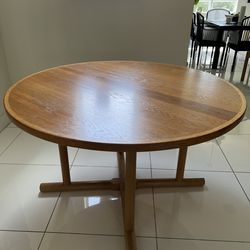 Scandinavian Vintage Mid Century Oak Dining Table by Kurt Østervig for Jason Møbler