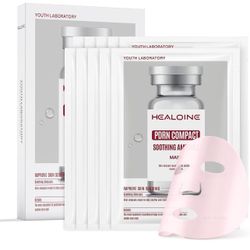 Salmon DNA PDRN Pink Deep Collagen Face Mask,Overnight Sensitive Irritated Skin Face Mask,Hydrating, Firming and Moisturizing Korean Facial Mask 30g*1