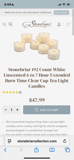 Stonebriar 192-Count White Tea Light Candles