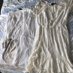 Beige/white Dresses 