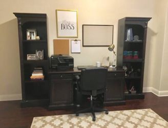 Broyhill office desk and bookcases