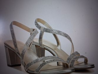 Naturalized Vanessa 2 Rhinestone Embellished Strappy Heeled Sandle. 8.5 wide.