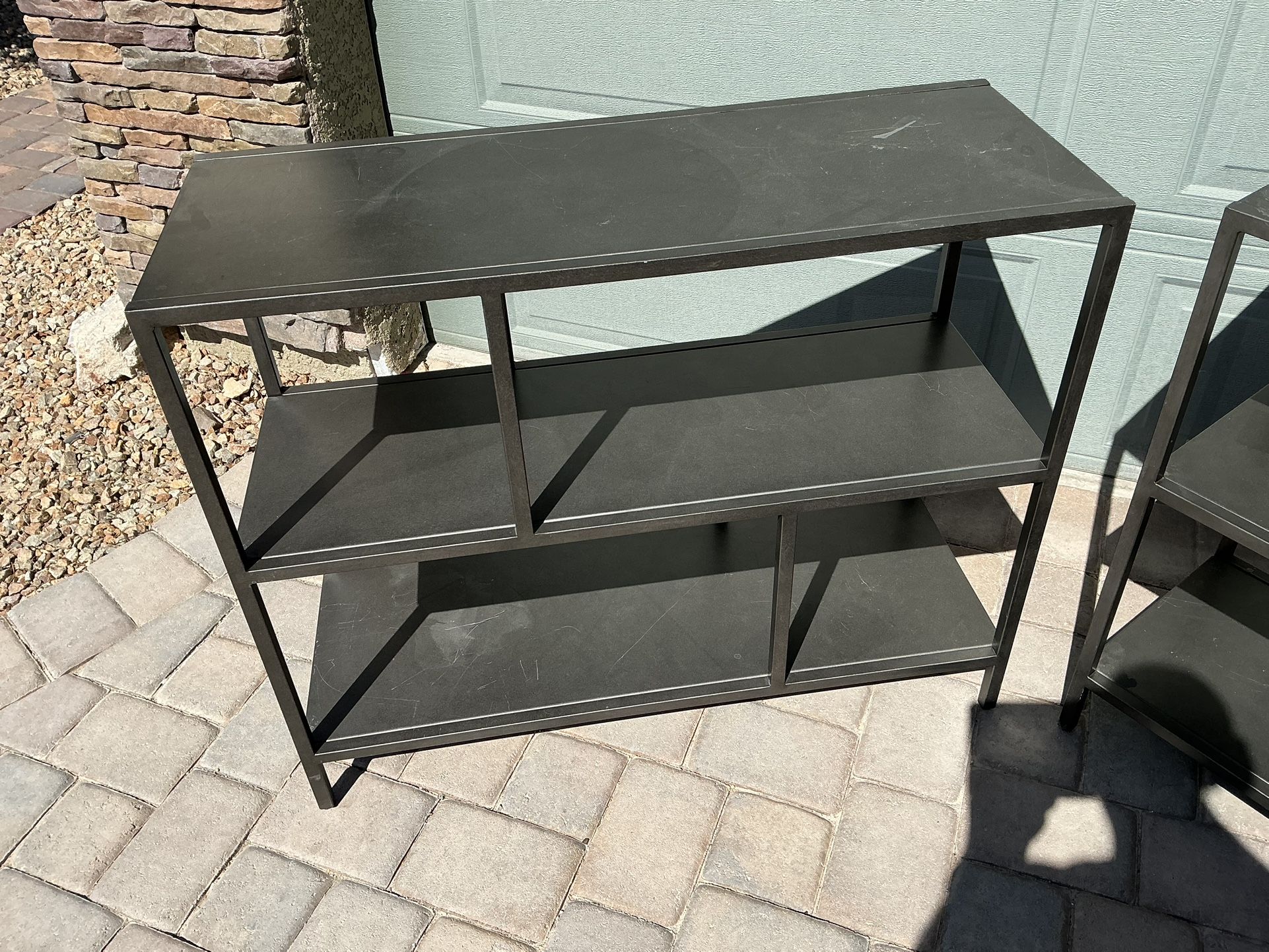 2 Modern 3-Tier Metal Shelving Units