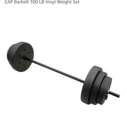 Weight Barbell 100 Lbs Vinyl