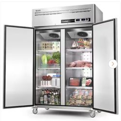 48 in. 36 cu. Ft. Auto / Cycle Defrost Commercial Refrigerator Freezer Combo, 2-Door Upright Freezer in Stainless Steel