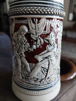 Vintage Ceramic Beer Stein W/lid
