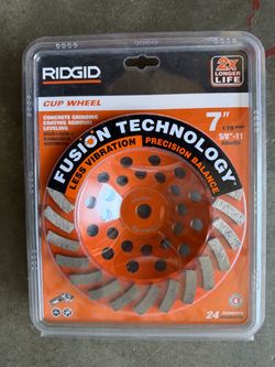 RIDGID 7" Diamond Cup Wheel Fusion Technology