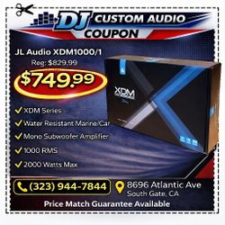 JL Audio XDM Series Water Resistant Mono Subwoofer Amplifier 2000 Watts XDM1000/1 🚨 Payment Options Available 🚨 No Credit Needed 🚨 