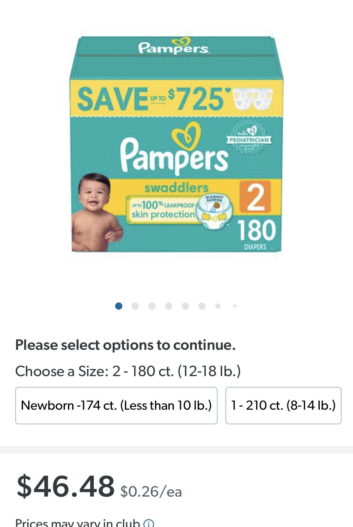 Pampers Size 2 Diapers 
