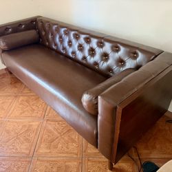 90" Faux Leather Sofa