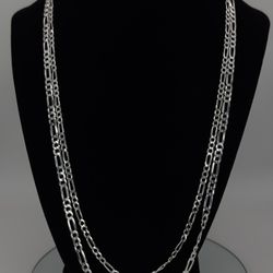 4.0 mm 925 Sterling Silver Figaro Chain (22″ & 24″)