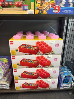 LEGO Storage Brick Box with Lid – Pink
