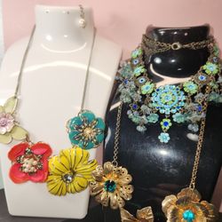 #2107, VICTORIAN, EDWARDIAN, ART DECO, FILIGREE ENAMEL, TASSELED, FLORAL LOT
