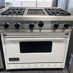 VIKING 36”WIDE ALL GAS RANGE STOVE WITH CHARBROIL GRILL