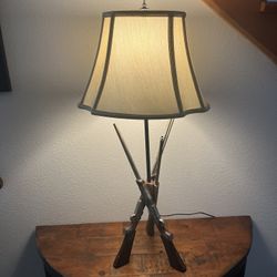Vintage Rustic Cabin Or Man Cave Table Lamp