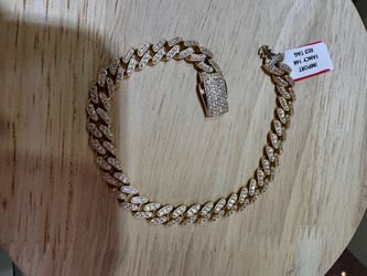 14k Gold 7mm CZ Monaco Bracelet