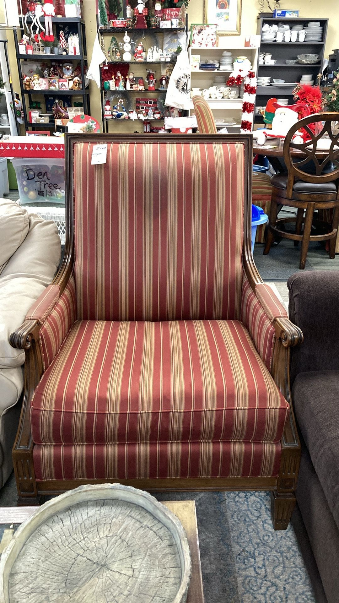 Maroon Striped Chair