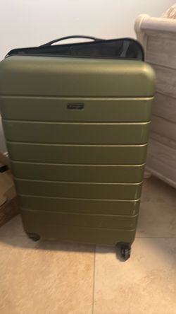Large Olive Green suit case Hard Shell Spinner Luggage