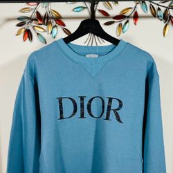 DIOR X PETER DOIG LIGHT BLUE COTTON SWEATSHIRT SS24, Visit Our Profile For More Items Available…