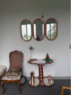 Jonathan Adler Bar Cart and Matching Mirror