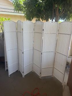 HOMCOM 6-Panel Folding Room Divider / Privacy Screen – White