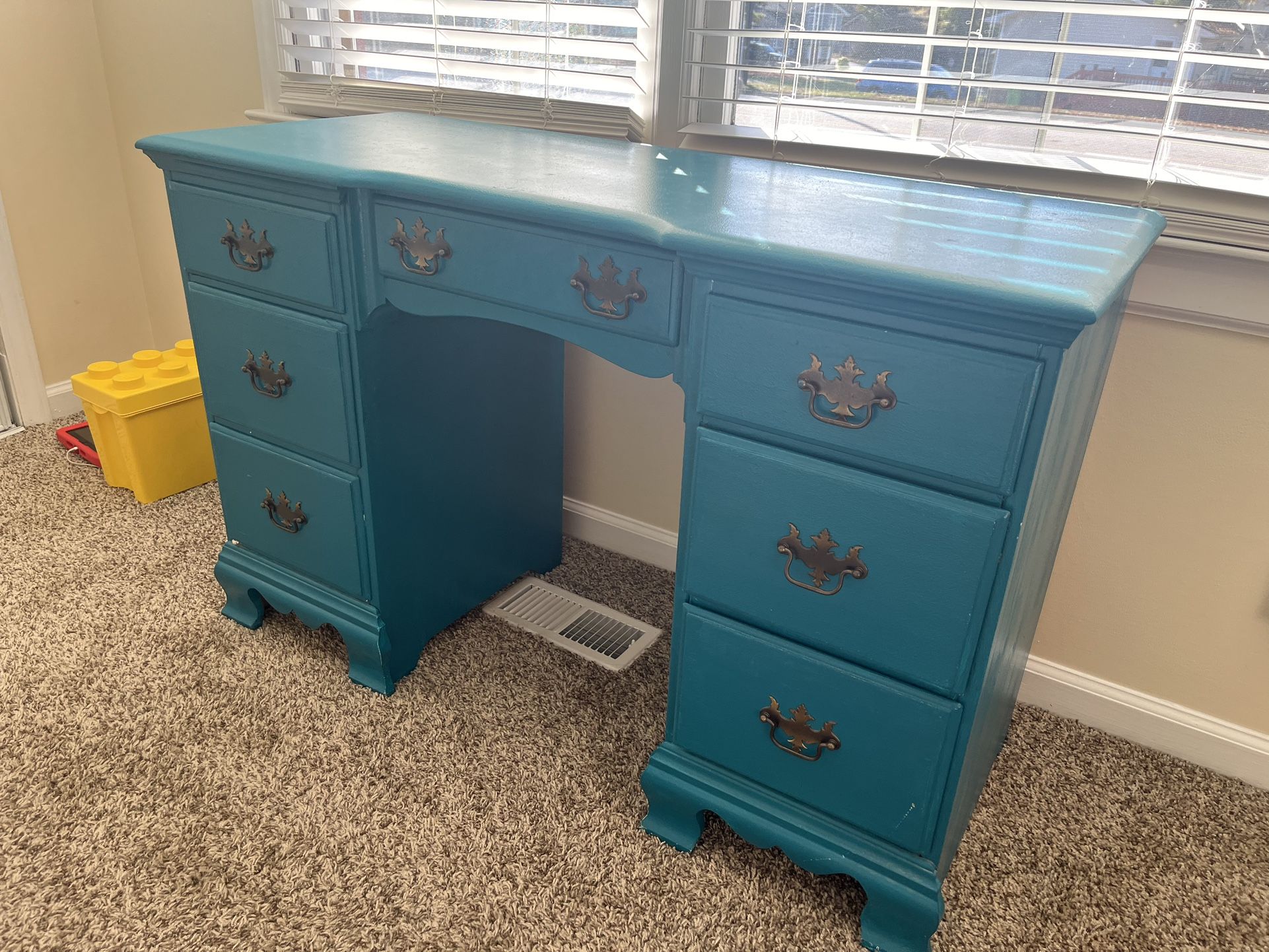 Wooden Teal Traditional 46” Desk