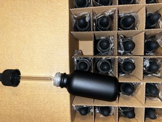 Matte Black Glass Dropper Bottle