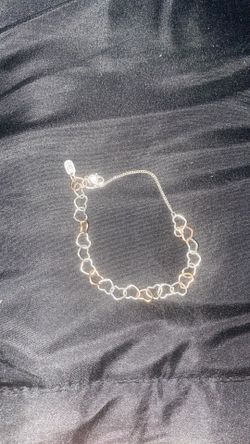 james avery silver and bronzed heart charm bracelet