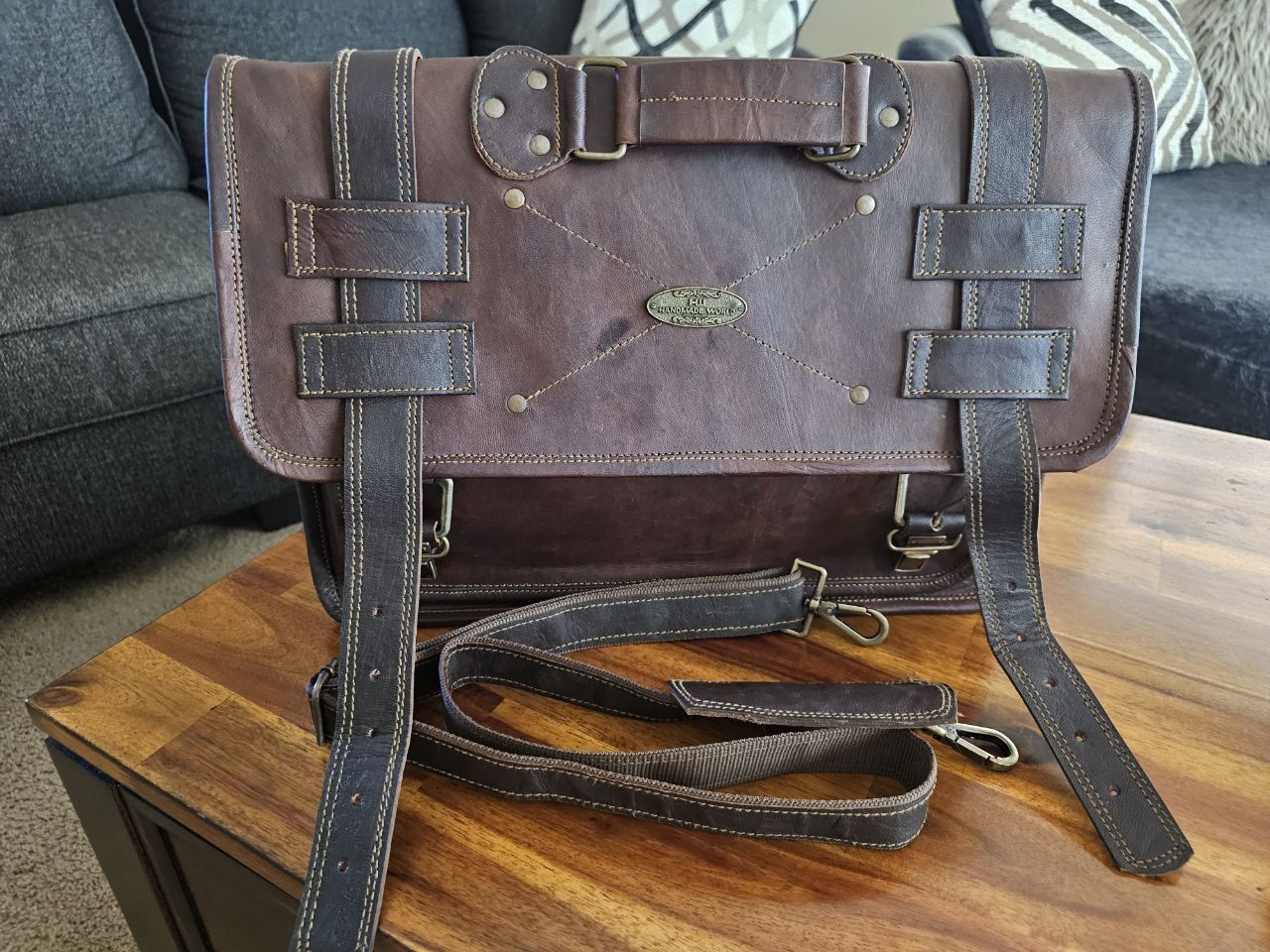 **Vintage Brown Leather Briefcase/Messenger Bag - Professional Style** SUPER REDUCED PRICE!!
