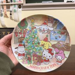 Sanrio Characters Christmas Holiday Plate Hello Kitty