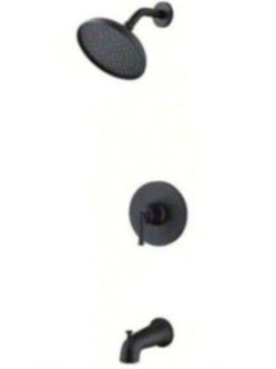 Glacier Bay Oswell Single-Handle 1-Spray Tub and Shower Faucet in Matte Black (Valve Included)