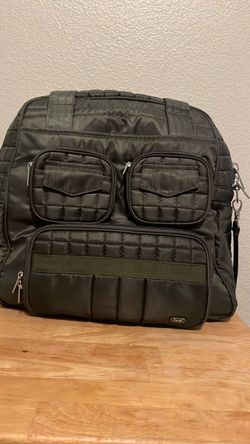 Quilted Olive Green Lug Puddle Jumper Travel Bag