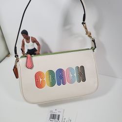 Coach Nolita 19 With Rainbow Coach Chalk White Multi CA438