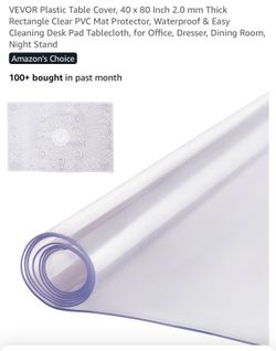 Plastic Table Cover, 40 x 80 Inch