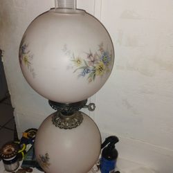 Antique Oil Lamp Victorian Pair